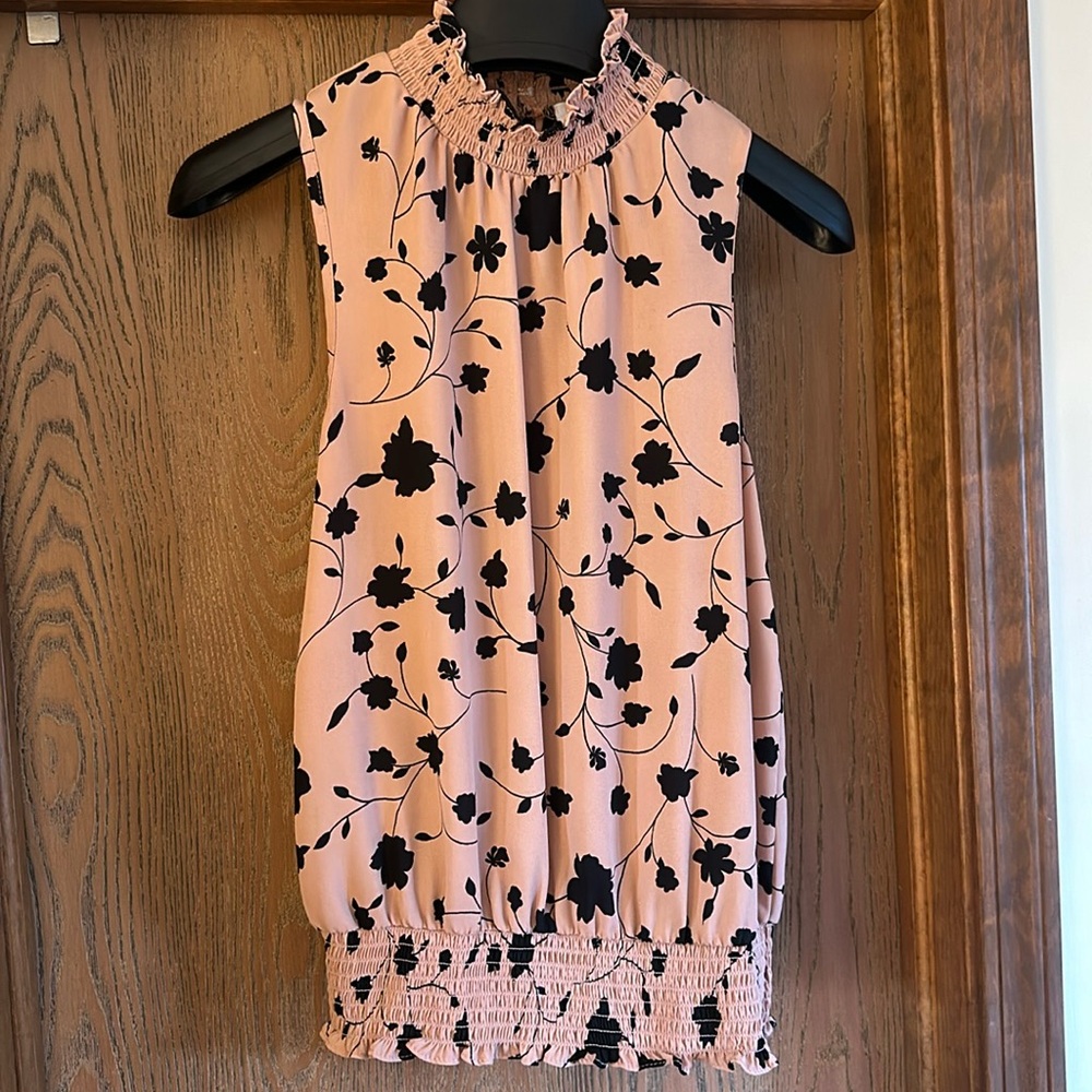Floral turtle neck tank